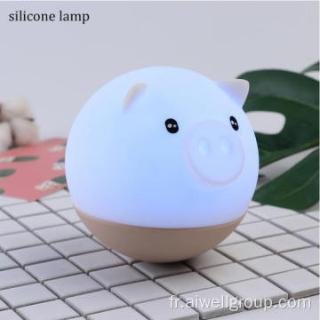 Mignon de cochon de cochon bébé lampe de nuit en silicone